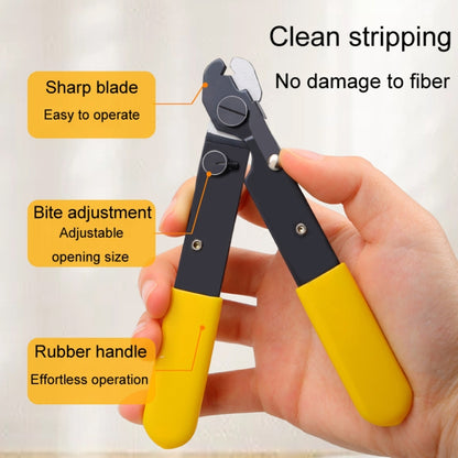 Fiber Optic Single Jaw Miller Pliers Cable Coating Stripper(Yellow) - Lan Cable and Tools by buy2fix | Online Shopping UK | buy2fix