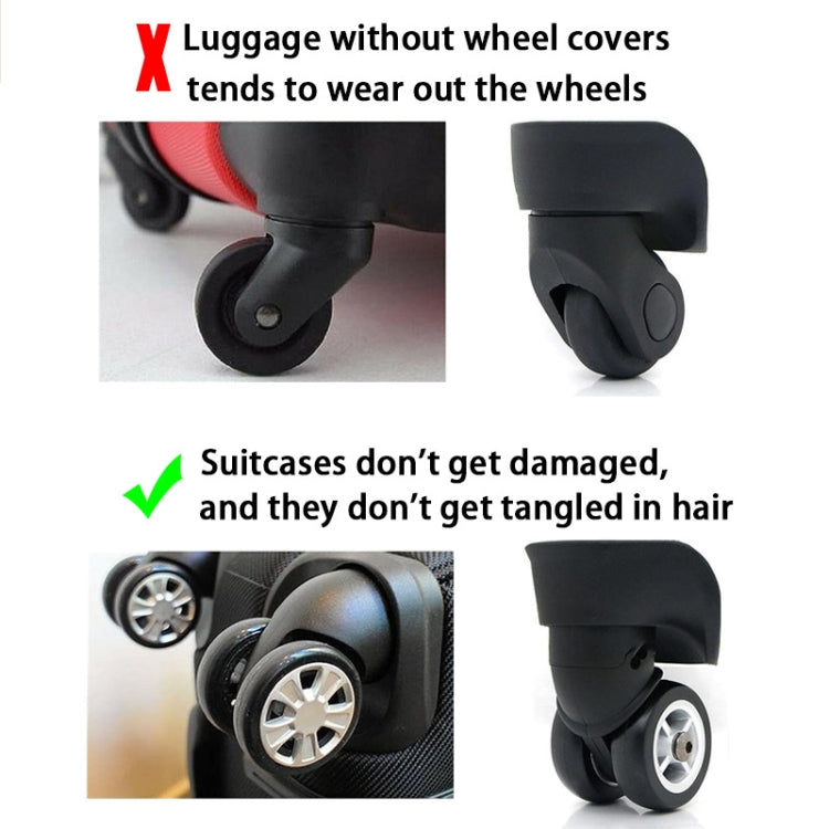 8pcs /Set Luggage Wheel Silicone Protective Cover Swivel Chair Wheel Sound Reducing Cover, Size: Small 4-5cm Wheels(4 Generation Black) - Accessories by buy2fix | Online Shopping UK | buy2fix