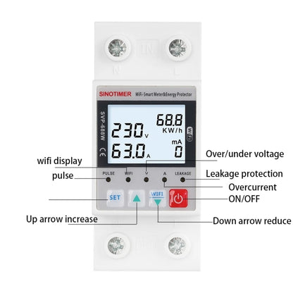 SINOTIMER SVP-688W-L  TUYA APP WiFi Smart Circuit Breaker Over Under Voltage Protector - Other Tester Tool by SINOTIMER | Online Shopping UK | buy2fix