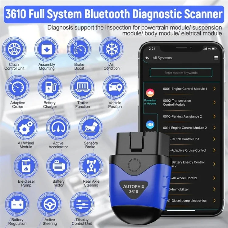 AUTOPHIX 3610 Bluetooth Car Full System Diagnostic Scanner For VW / AUDI / SKODA / SEAT - Code Readers & Scan Tools by AUTOPHIX | Online Shopping UK | buy2fix