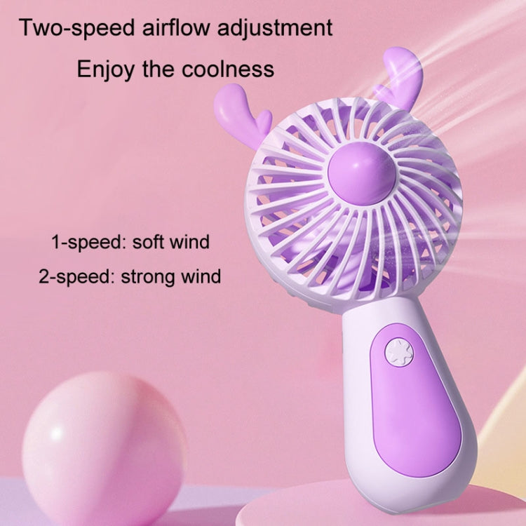 Cute Cartoon Handheld Small Fan Mini Portable USB Charging Fan, Size: Deer(Pink) - Electric Fans by buy2fix | Online Shopping UK | buy2fix