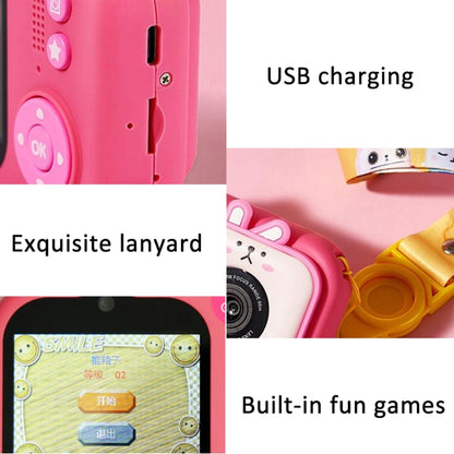 2.4 Inch IPS Screen 48MP Dual Lens Kids Digital Camera Mini Video Camera With 32G TF Card Pink Bunny - Children Cameras by buy2fix | Online Shopping UK | buy2fix