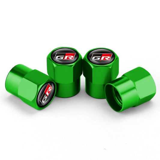 4pcs /Set For GR Metal Car Tire Valve Modification, Color: Green - Tire Valve Caps by buy2fix | Online Shopping UK | buy2fix