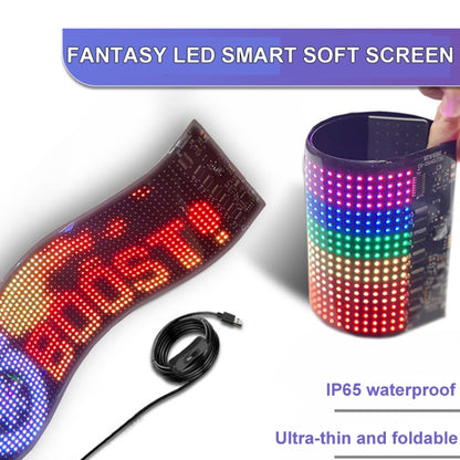 7x17.3cm（16 x 32 LEDs) Car Flexible Display Advertising Screen APP Bluetooth Smart Screen - Car Monitor by buy2fix | Online Shopping UK | buy2fix