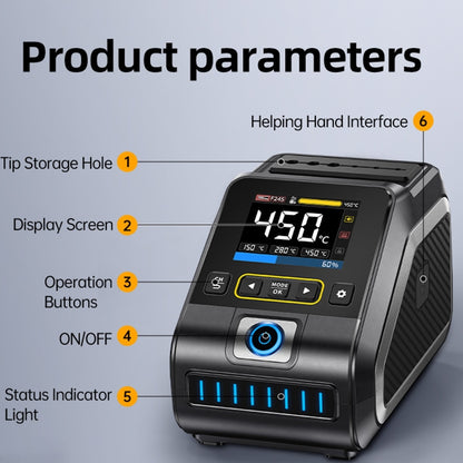 FNIRSI 200W Intelligent Constant Temperature Electric Soldering Iron Station, Set: EU Plug F210 Upgrade 3 Heads - Electric Soldering Iron by FNIRSI | Online Shopping UK | buy2fix