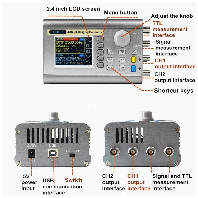 JUNTEK Programmable Dual-Channel DDS Function Arbitrary Waveform Signal Generator, Frequency: 30MHz(US Plug) - Other Tester Tool by buy2fix | Online Shopping UK | buy2fix