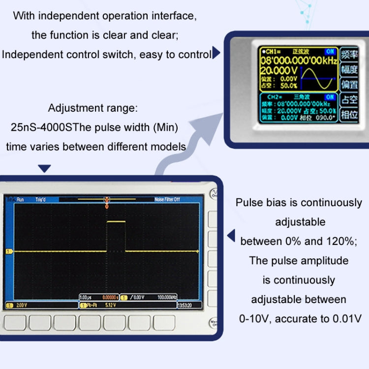 JUNTEK Programmable Dual-Channel DDS Function Arbitrary Waveform Signal Generator, Frequency: 15MHz(UK Plug) - Other Tester Tool by buy2fix | Online Shopping UK | buy2fix