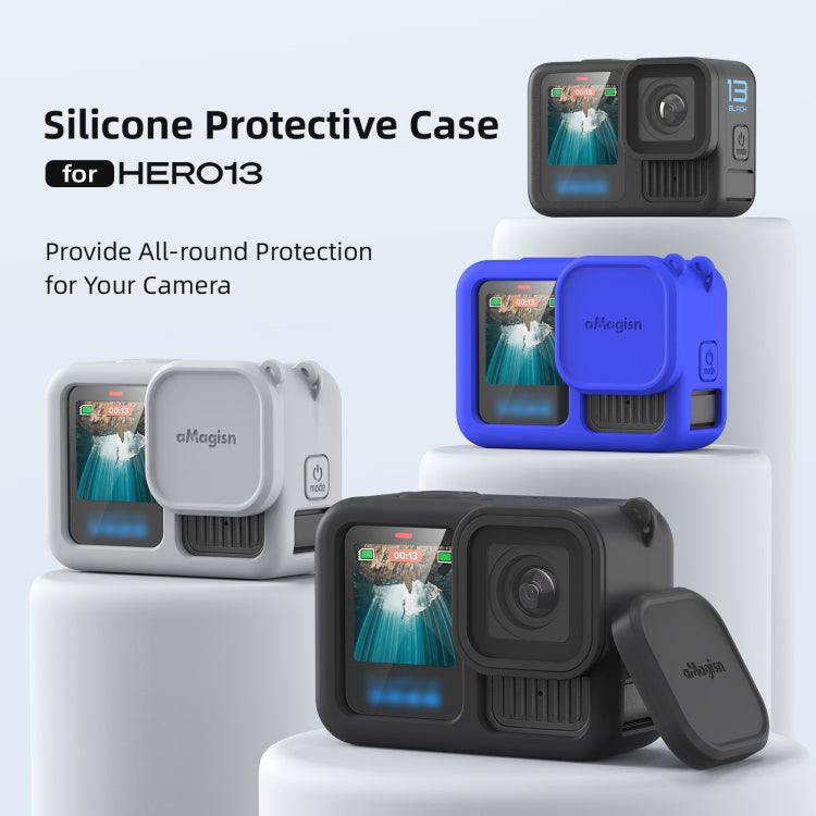 For GoPro HERO13 Black AMagisn Silicone Case Protective Cover(Blue) - Silicone Cases by aMagisn | Online Shopping UK | buy2fix