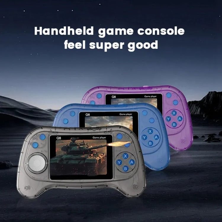 Q8 Handheld Game Console 3.0 Inch Screen Support TV Connection Built In 800 Games Singles Transparent Gray - Pocket Console by buy2fix | Online Shopping UK | buy2fix