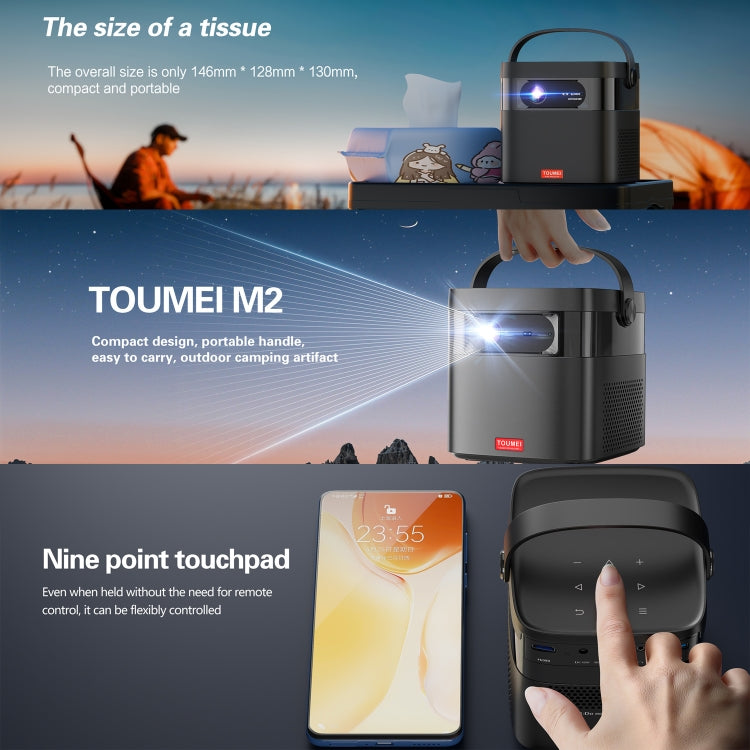 TOUMEI M2 Built-In Large Capacity Battery Outdoor Projector Handheld Portable Projection UK Plug - Mini Projector by TOUMEI | Online Shopping UK | buy2fix