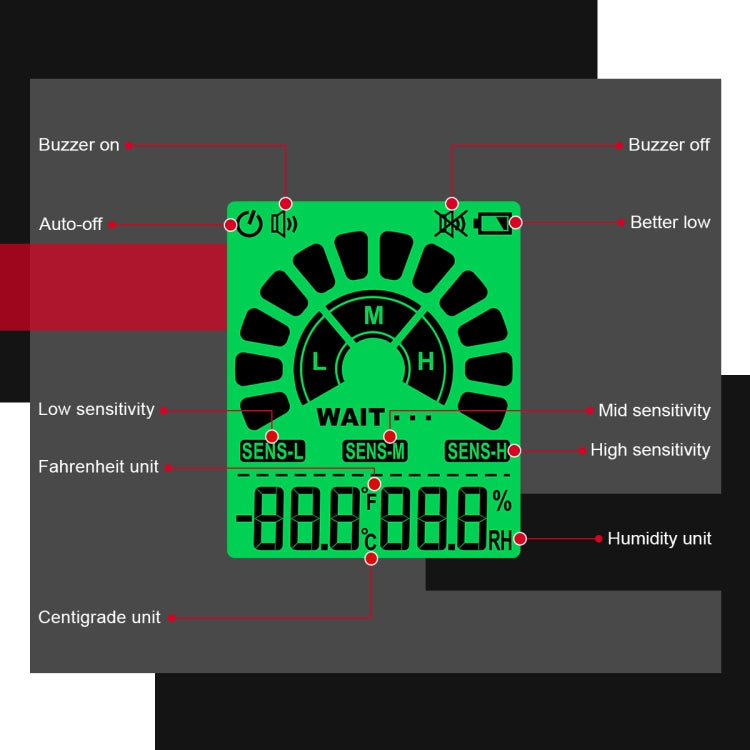 HABOTEST Combustible Gas Methane Leak Detector - Gas Monitor by HABOTEST | Online Shopping UK | buy2fix