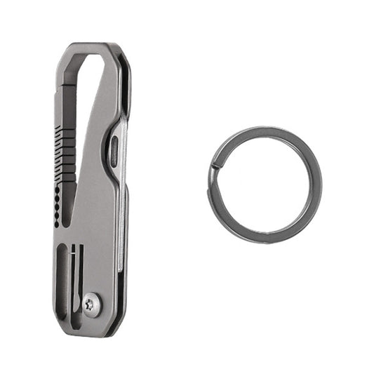 Multifunctional Titanium Keychain Outdoor Portable Defense Mini Folding Knife, Style: With 1 Titanium Ring - Key Rings by buy2fix | Online Shopping UK | buy2fix