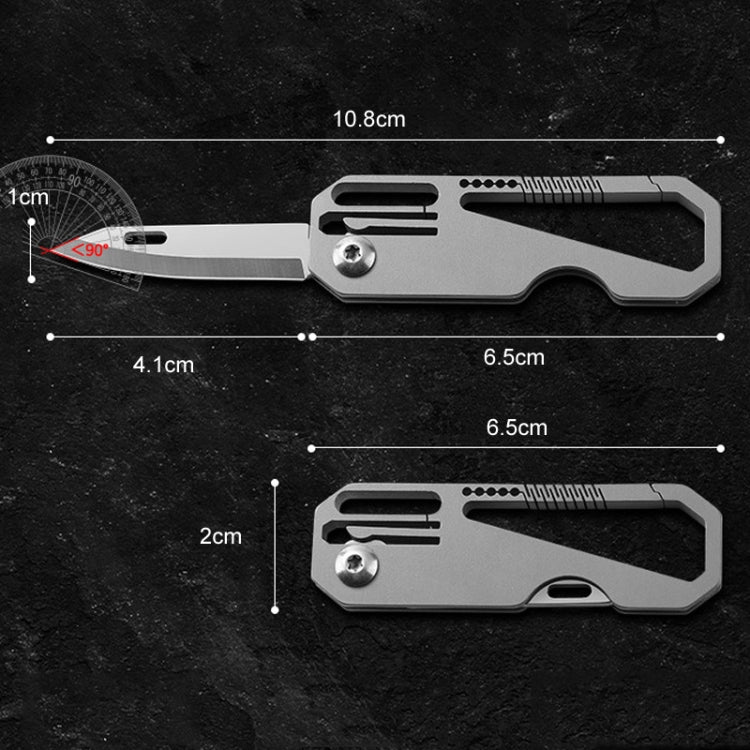 Multifunctional Titanium Keychain Outdoor Portable Defense Mini Folding Knife, Style: With 2 Titanium Ring - Key Rings by buy2fix | Online Shopping UK | buy2fix