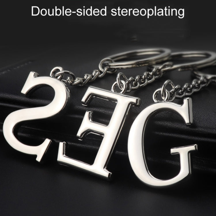 Double-Sided Three-Dimensional Plating Alphabet Keychain, Style: C - Key Rings by buy2fix | Online Shopping UK | buy2fix