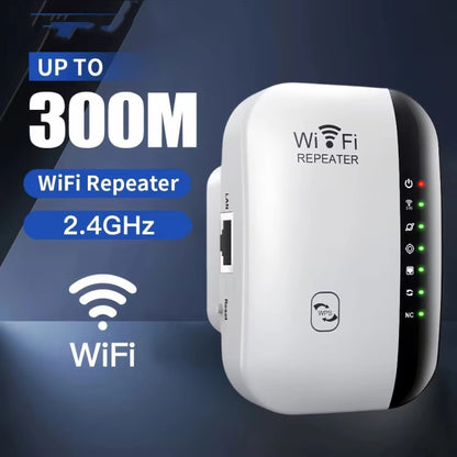 300Mbps Wireless WIFI Repeater 2.4G Route Signal Amplifier 7 Lights Version, Spec: US Plug - Broadband Amplifiers by buy2fix | Online Shopping UK | buy2fix