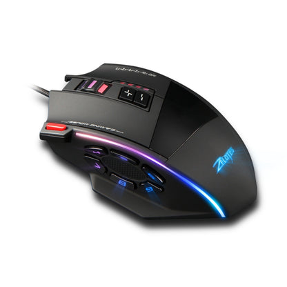 ZELOTES C13 13-keys RGB Lighting Effect Programming Macro Custom Gaming Wired Mouse(Black) - Wired Mice by ZELOTES | Online Shopping UK | buy2fix