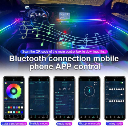 6 in 1 Car Hidden Acrylic LED Colorful Decorative Atmosphere Light Strip - Atmosphere lights by buy2fix | Online Shopping UK | buy2fix