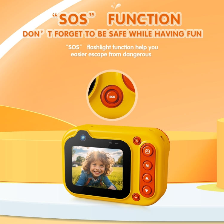 D60 3m Waterproof 2K HD 10X 2.4-inch Outdoor Photo Video Recording Children Mini Camera(Yellow) - Children Cameras by buy2fix | Online Shopping UK | buy2fix