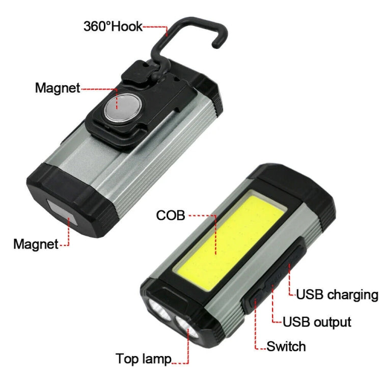 E-SMARTER K011 USB Rechargeable Repair Light With Magnet COB Strong Light Flashlight, Style: B Simple Red - Other Tools by E-SMARTER | Online Shopping UK | buy2fix