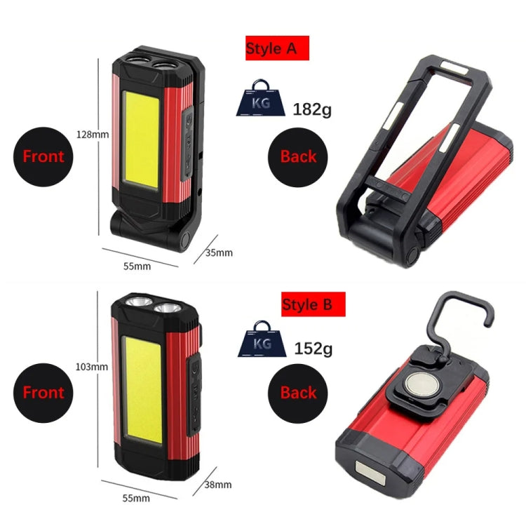 E-SMARTER K011 USB Rechargeable Repair Light With Magnet COB Strong Light Flashlight, Style: B Simple Red - Other Tools by E-SMARTER | Online Shopping UK | buy2fix