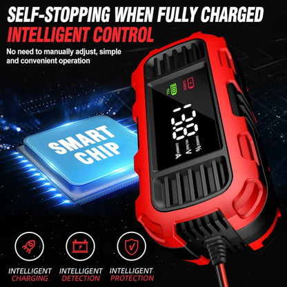 FOXSUR 2A 12V Motorcycle ATV Fully Automatic Trickle Battery Charger(EU Plug) - Battery Charger by FOXSUR | Online Shopping UK | buy2fix