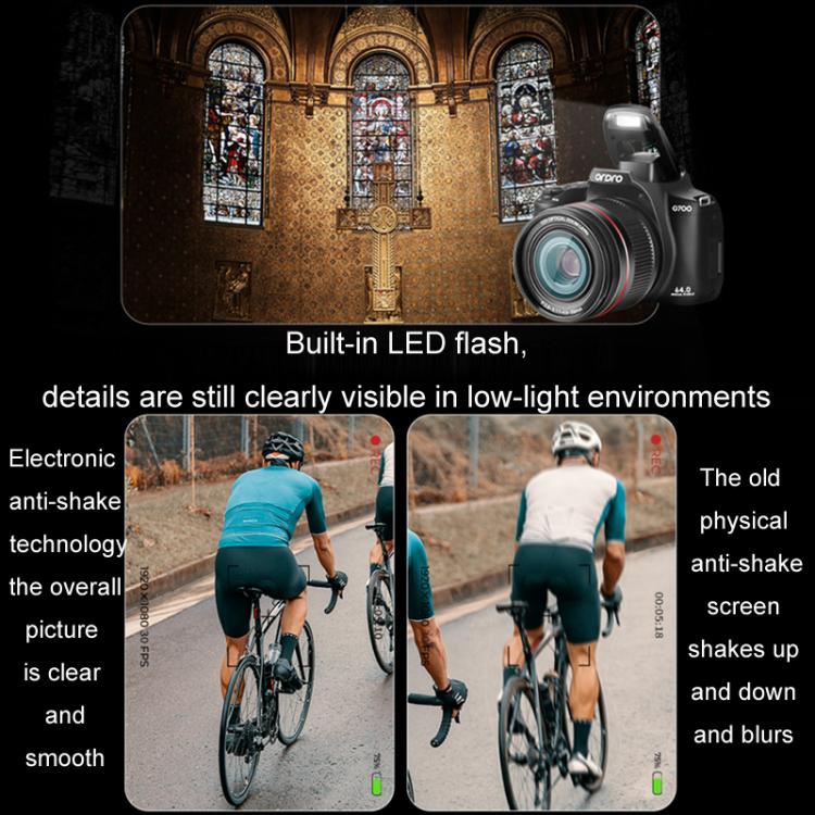 Ordro 4K Ultra HD Rotating Screen Optical Zoom Digital Camera - Video Cameras by Ordro | Online Shopping UK | buy2fix