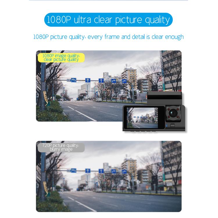 G71 HD 1080P Three-Lens 2.0-Inch Infrared Night Vision Driving Recorder, Spec: WIFI Connection - Car DVRs by buy2fix | Online Shopping UK | buy2fix