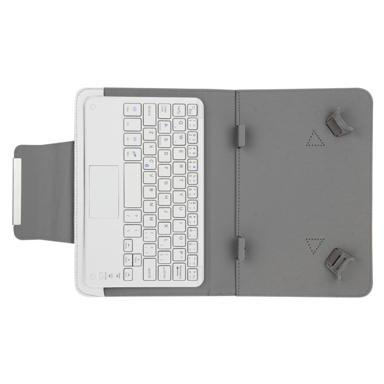 Universal Detachable Magnetic Bluetooth Touchpad Keyboard Leather Tablet Case with Holder for 10.1 inch iSO & Android & Windows Tablet PC(White) - Universal Keyboard by buy2fix | Online Shopping UK | buy2fix