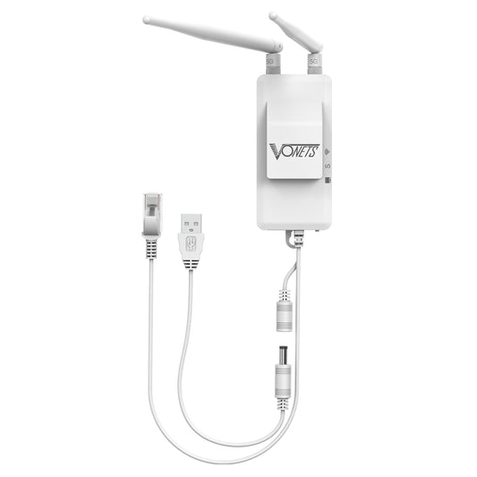 VONETS VAP11S-5G Mini Wireless Bridge 900Mbp WiFi Repeater with 2 Antennas & Fan (White) - Wireless Routers by VONETS | Online Shopping UK | buy2fix