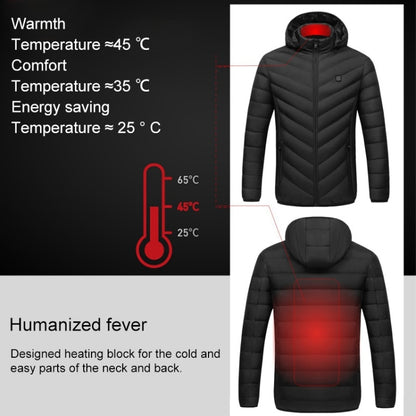 USB Heated Smart Constant Temperature Hooded Warm Coat for Men and Women (Color:Red Size:M) - Down Jackets by buy2fix | Online Shopping UK | buy2fix