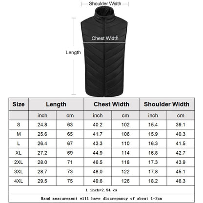 USB Security Smart Constant Temperature Fever Men Stand Collar Cotton Vest (Color:Black Size:L) - Down Jackets by buy2fix | Online Shopping UK | buy2fix
