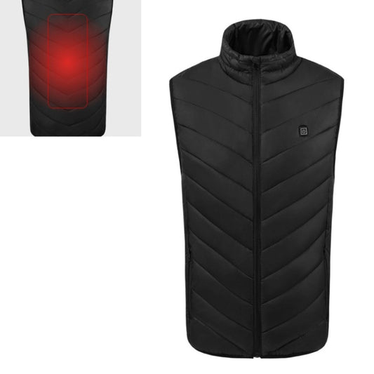 USB Security Smart Constant Temperature Fever Men Stand Collar Cotton Vest (Color:Black Size:XXXXL) - Down Jackets by buy2fix | Online Shopping UK | buy2fix