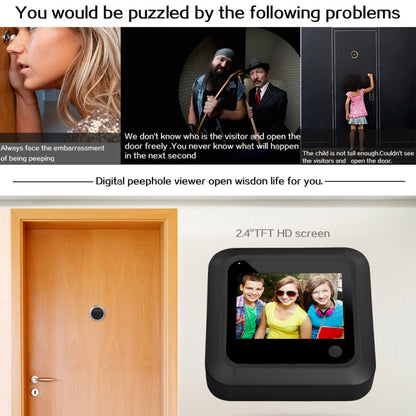 X5 2.4 inch Screen 2.0MP Security Camera No Disturb Peephole Viewer, Support TF Card(Black) - Security by buy2fix | Online Shopping UK | buy2fix