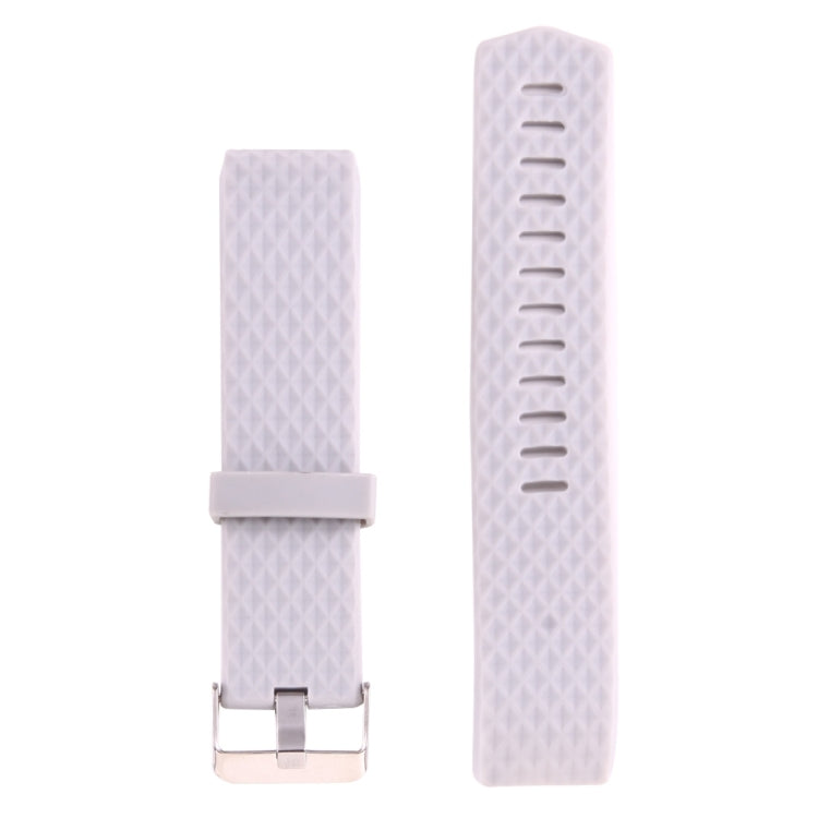 For Fitbit Charger 2 Bracelet Watch Diamond Texture TPU Watch Band, Full Length: 23cm(Grey) - Watch Bands by buy2fix | Online Shopping UK | buy2fix