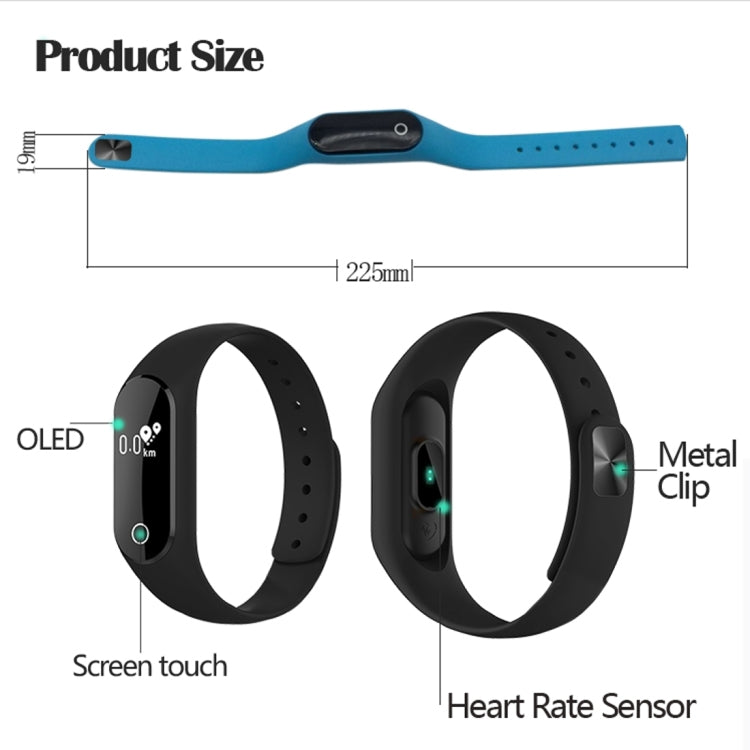 TLW25 0.42 inch OLED Display Bluetooth Smart Bracelet, IP66 Waterproof, Support Heart Rate Monitor / Pedometer / Calls Remind / Sleep Monitor / Sedentary Reminder / Alarm / Remote Capture, Compatible with Android and iOS Phones (Blue) - Smart Wear by buy2fix | Online Shopping UK | buy2fix