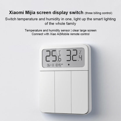 Original Xiaomi Mijia ZNKG03HL 3 Keys Smart Display Screen Lamps Wall Switch, Support Mobile Phone Remote Control - Consumer Electronics by Xiaomi | Online Shopping UK | buy2fix