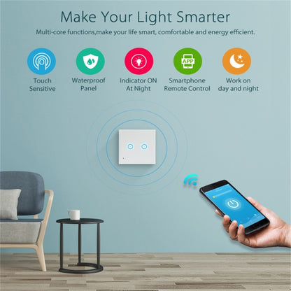 NEO NAS-SC02W Wireless WiFi EU Smart Light Control Switch 2Gang - Consumer Electronics by NEO | Online Shopping UK | buy2fix