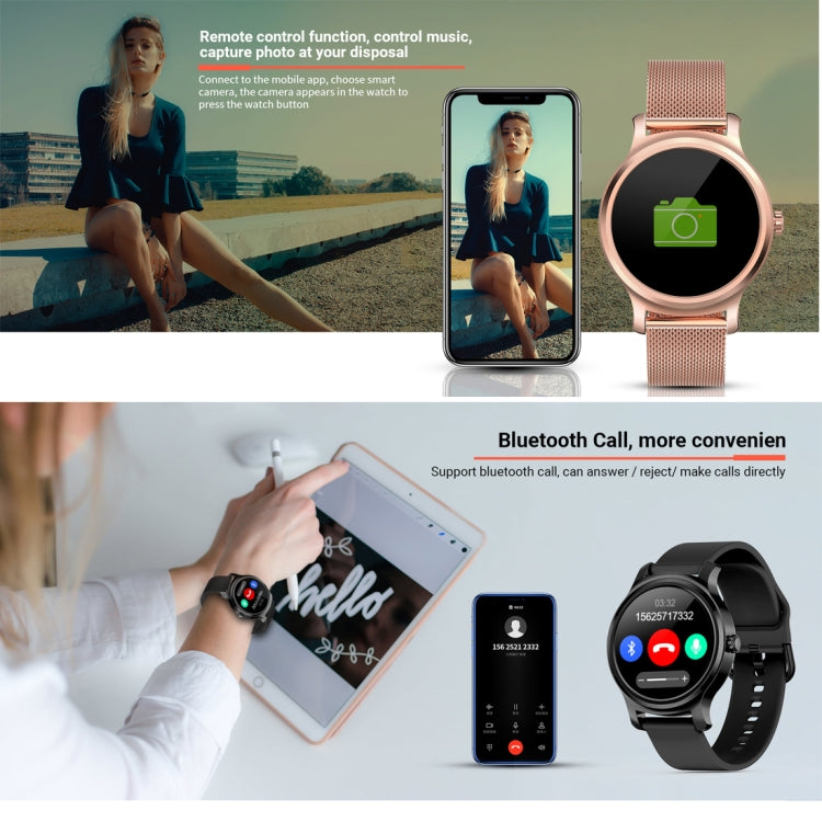 SMA-R2 1.3 inches IPS Screen Smart Watch IP65 Waterproof,Support Call /Message Reminder /Dual-mode Bluetooth 3.0 + 4.0/ Sleeping Monitoring /Sedentary Reminder (Rose Gold Metal Strap) - Smart Wear by buy2fix | Online Shopping UK | buy2fix