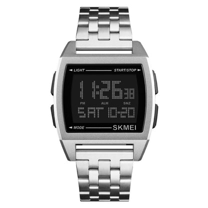 SKMEI 1368 Multifunctional Men Outdoor Sports Noctilucent Waterproof Digital Watch(Silver) - Sport Watches by SKMEI | Online Shopping UK | buy2fix