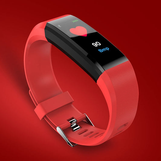 115Plus 0.96 inches OLED Color Screen Smart Bracelet,Support Call Reminder /Heart Rate Monitoring /Blood Pressure Monitoring /Sleep Monitoring /Sedentary Remind(Red) - Smart Wear by buy2fix | Online Shopping UK | buy2fix