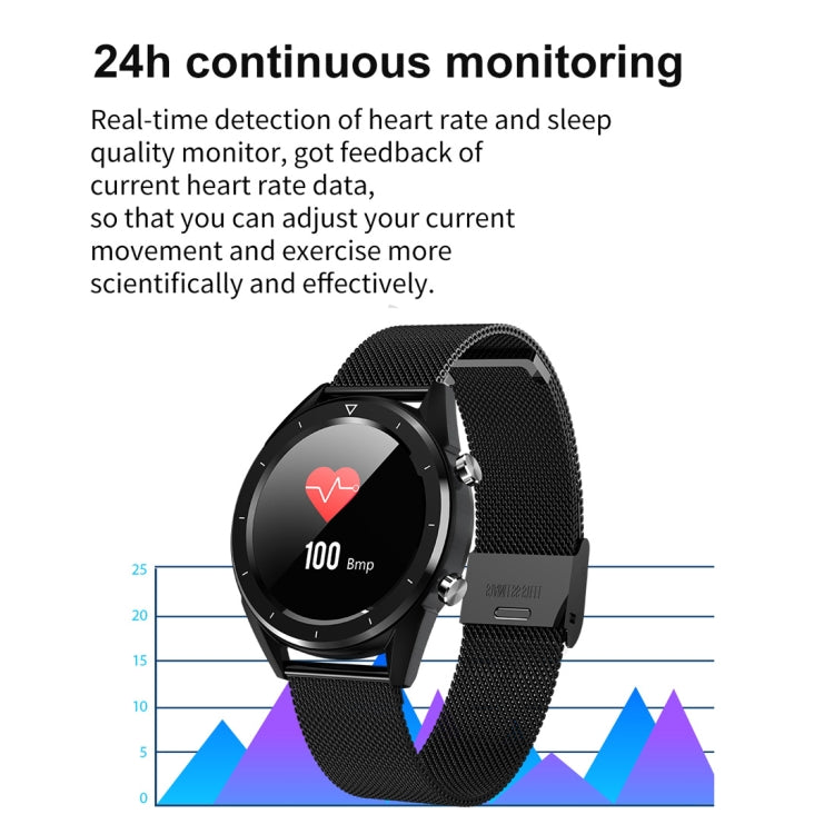 DT28 1.54inch IP68 Waterproof Silicone Strap Smartwatch Bluetooth 4.2, Support Incoming Call Reminder / Blood Pressure Monitoring / Watch Payment(Black Silver) - Smart Wear by buy2fix | Online Shopping UK | buy2fix