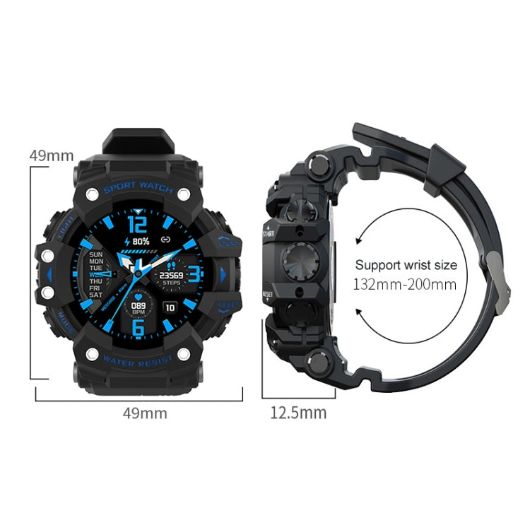 LC11 1.28 inch TFT Screen Outdoor Sports Smart Watch, IP68 Waterproof Support Heart Rate & Blood Pressure Monitoring (Blue) - Smart Wear by buy2fix | Online Shopping UK | buy2fix