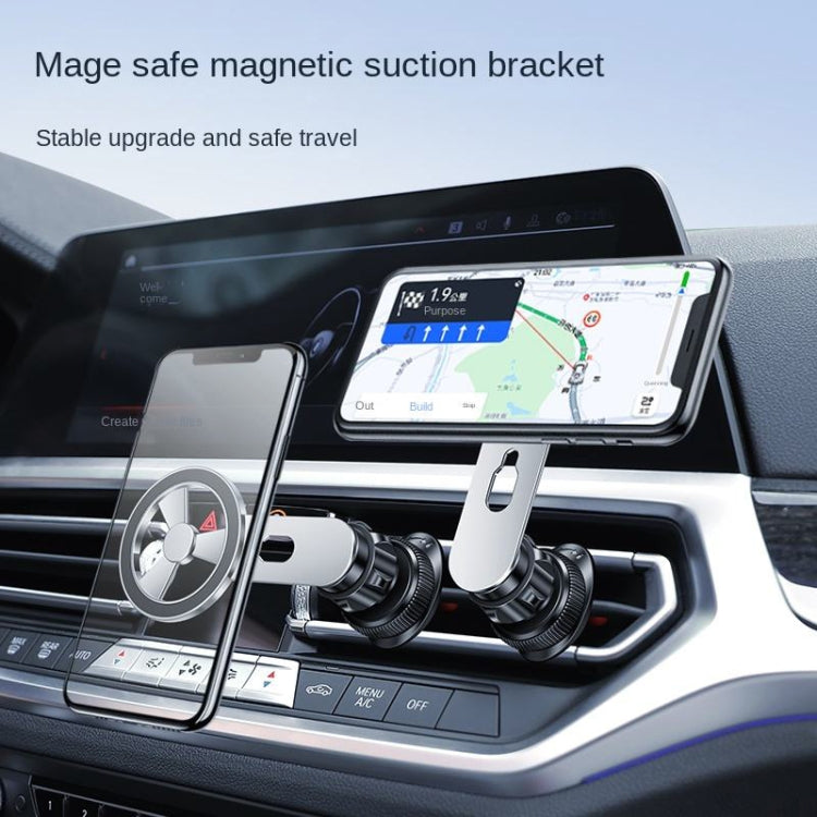 F73 MagSafe Magnetic Suction 360 Degree Rotating Car Phone Holder (Silver) - In Car by buy2fix | Online Shopping UK | buy2fix