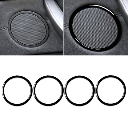 4pcs / Set Car Door Horn Ring Decorative Sticker for BMW X5 E70 2008-2013 / X6 E71 2009-2014, Left and Right Drive Universal(Black) - In Car by buy2fix | Online Shopping UK | buy2fix