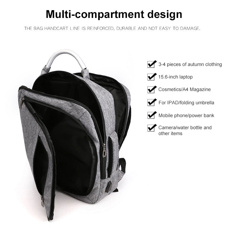 cxs-620 Multifunctional Oxford Laptop Bag Backpack (Light Grey) - Backpack by buy2fix | Online Shopping UK | buy2fix