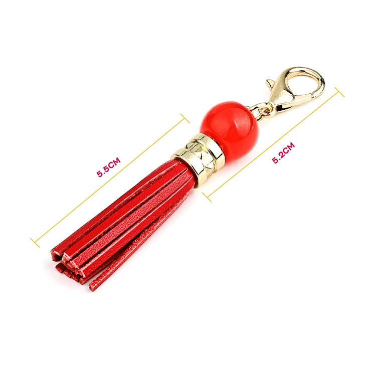 LS02 Cowhide Tassel Keychain Car Hanging Bag Pendant (Pink) - Key Rings by buy2fix | Online Shopping UK | buy2fix