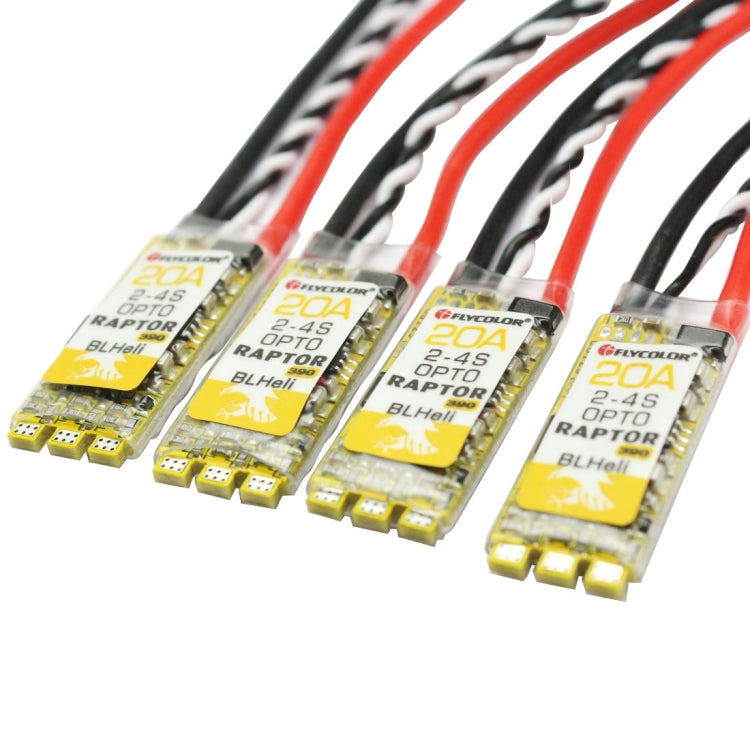4 PCS Flycolor Raptor 390 20A 2-4S Electric Speed Controller - Toys & Hobbies by buy2fix | Online Shopping UK | buy2fix