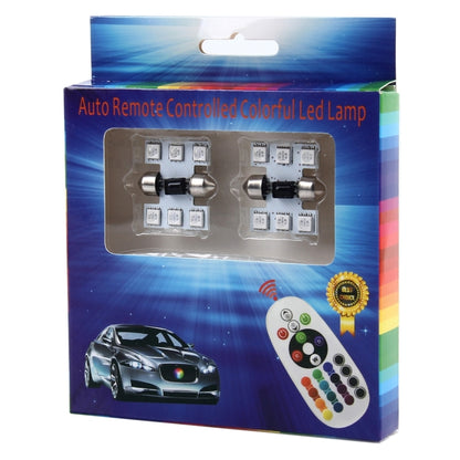 2 PCS Colorful 31MM Bicuspid Remote Control Car Dome Lamp LED Reading Light with 6 LED Lights - Dome Lights by buy2fix | Online Shopping UK | buy2fix