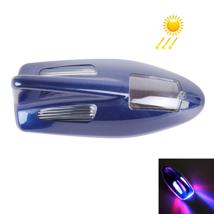 Solar Colorful Light Anti Collision Shark Fin Car Taillight LED Flash Warning Light Caution Light(Dark Blue) - Warning Lights by buy2fix | Online Shopping UK | buy2fix