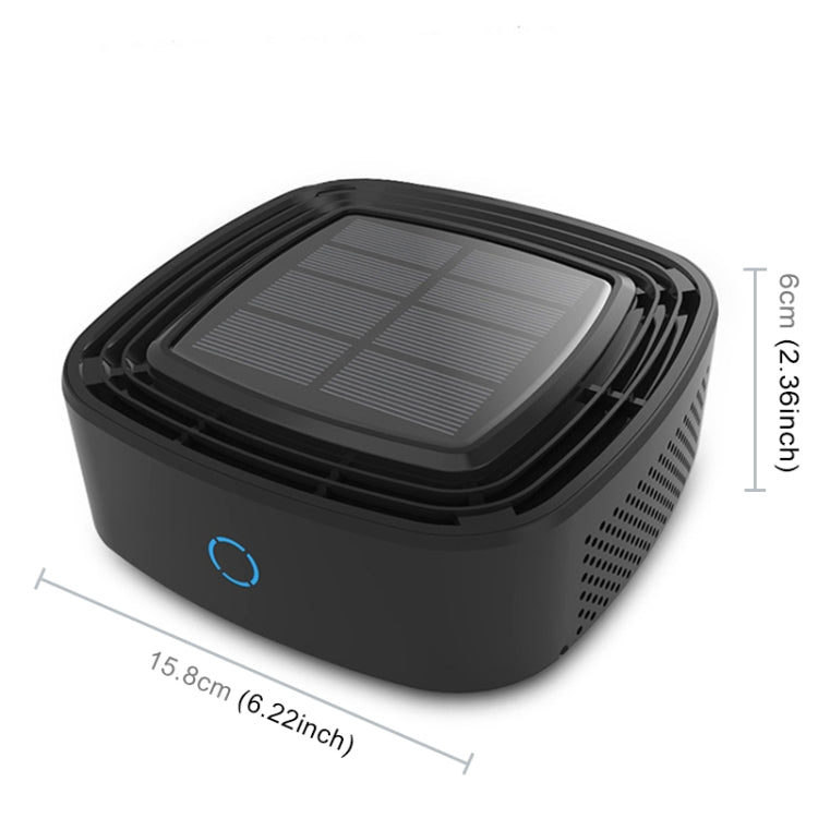 XJ-005 Car / Household Solar Energy Smart Touch Control Air Purifier Negative Ions Air Cleaner(Black) - In Car by buy2fix | Online Shopping UK | buy2fix